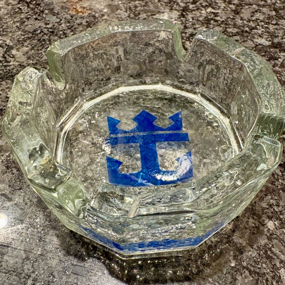 Vintage Blenko Glass Royal Caribbean Cruise Line Ashtray